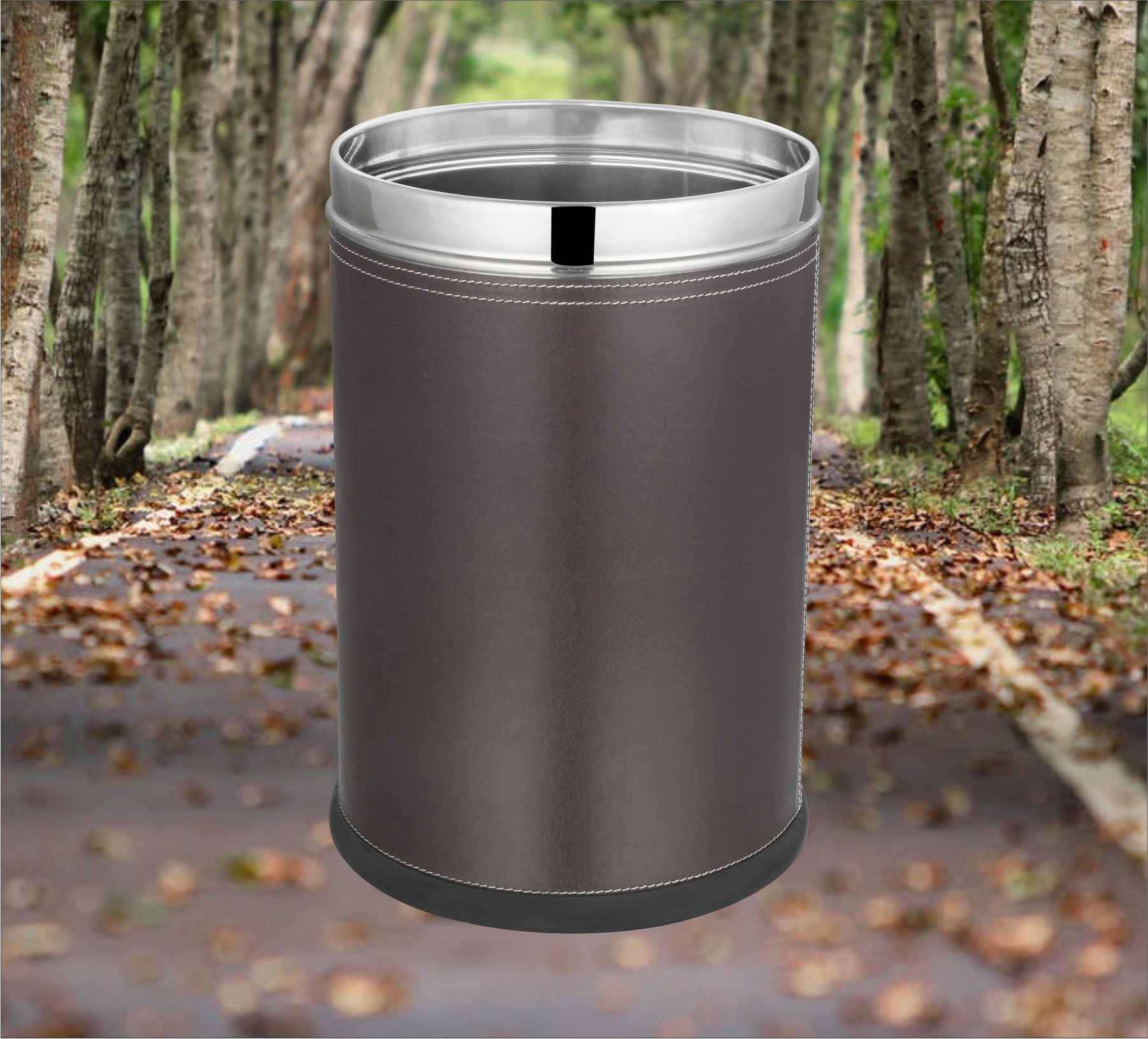 Leather Paper Bin Solid